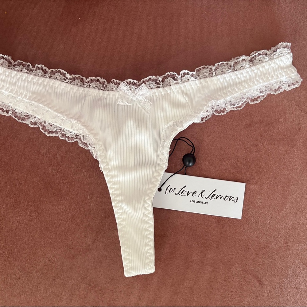 For Love And Lemons Ivory Lace Trim Panty